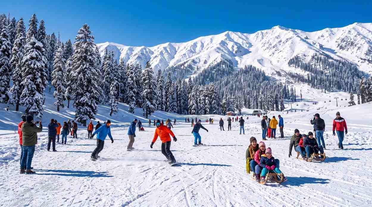 Snow-capped mountains of Gulmarg, Kashmir